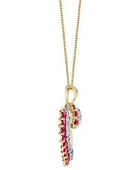 Macy's Ruby (3/4 ct. t.w.) & Diamond (1/8 ct. t.w.) Pendant Necklace in 14k Yellow Gold
