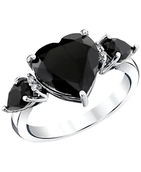 Macy's Onyx (3-1/2 ct. t.w.) & Diamond Accent Ring in Sterling Silver