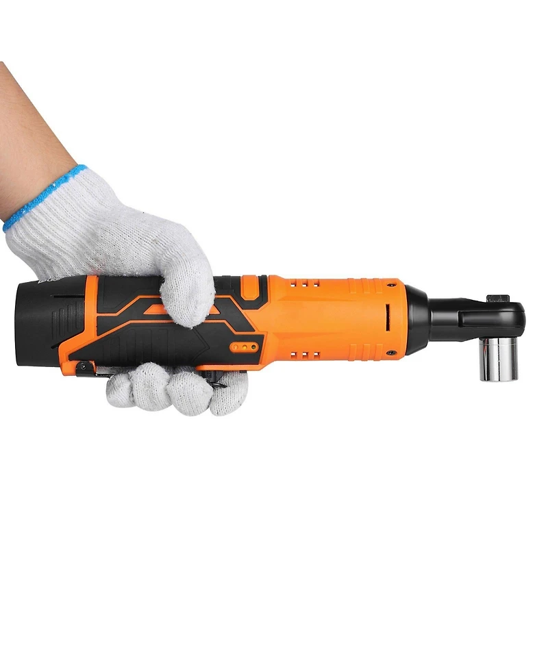 Mecale Cordless Ratchet Wrench Set, 3/8" Drive, 240 Rpm, 33 ft-lbs Torque, 2 x 2.0Ah Batteries, Charger, Sockets, Adapter, Extension