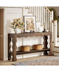 Tribesigns 63" Narrow Long Entryway Table, 2-Tier Modern Farmhouse Entry Table