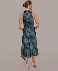Donna Karan New York Women's Sleeveless High Neck Midi Dress