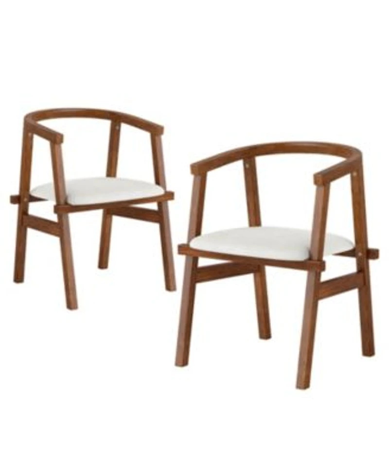 Costway Wooden Dining Chairs With Wrap Around Armrest Padded Seat For Kitchen