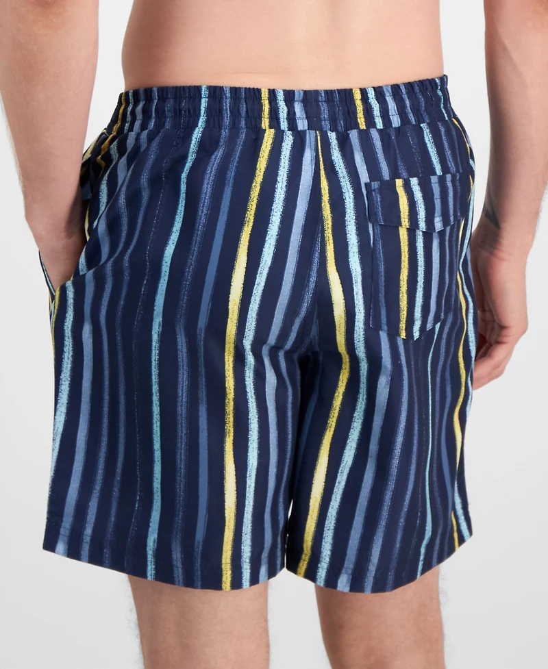 Club Room Men's Paint Stripe Swim Trunks, Macy's Exclusive