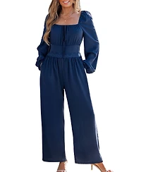 Cupshe Women's Square Neck Smocked Back Jumpsuit