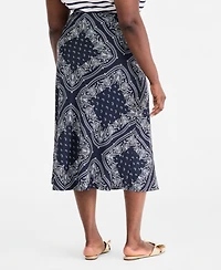 On 34th Trendy Plus Brittany Bandana Print Pull-On Midi Slip Skirt, Macy's Exclusive