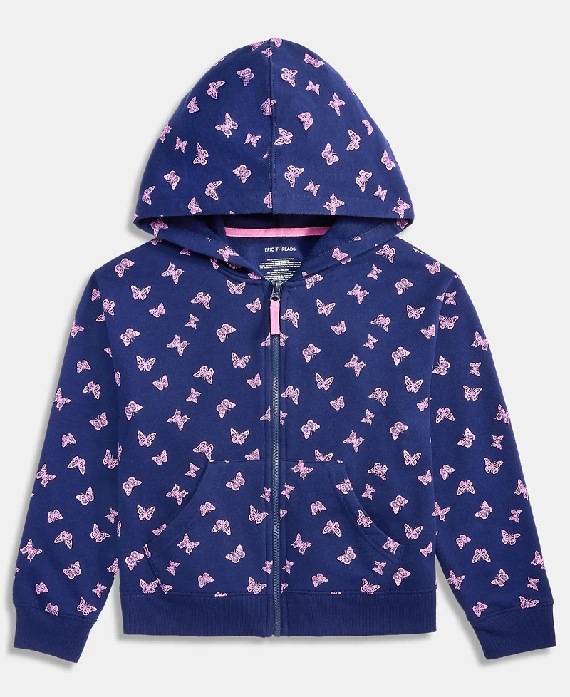 Epic Threads Girls' Xs-xl Butterfly-Print Full-Zip Hoodie, Macy's Exclusive