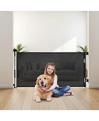 Cozito Retractable Baby Gate, 31.3 in Tall, Extends to 56.3 in Wide, Mesh Dog Gate w/ Security Lock, Trip-Free Walk-Through, Black