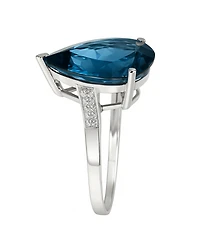 Macy's London Blue Topaz (6 ct. t.w.) & Diamonds Accent Ring in Sterling Silver