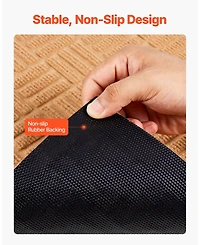 Cozito Beige Door Mat, 29.5 x 17.7 in Low-Profile Doormat w/ Non-Slip Rubber Backing, Absorbent Dirt-Trapping Entry Mat for Porch/Patio