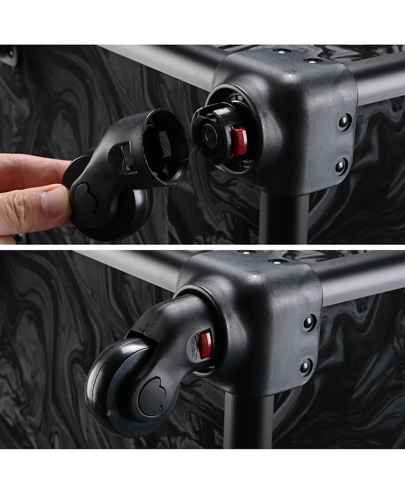 Byootique Rolling Makeup Train Case with Portable Cube Case Cosmetic Organizer