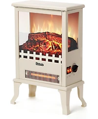Gaomon 17" 1500W Infrared Electric Fireplace Stove, 3-Sided View, Realistic Flame, Overheat Protection, Portable Heater for Small Spaces