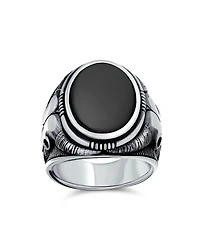 Bling Jewelry Men's Signet Western Texas Longhorn Skull Ring Sterling Silver