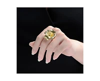 Rachel Glauber Timeless 14K Gold Plated Cubic Zirconia Flower Ring