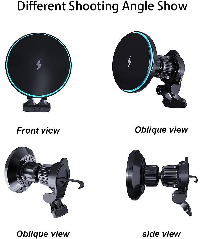 Risokeys Car Charger, Hands-free Car Phone Holder Charger, Wireless Charger Car Mount for Air Vent, Compatible with iPhone 16/15/14