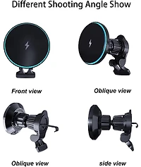 Risokeys Car Charger, Hands-free Car Phone Holder Charger, Wireless Charger Car Mount for Air Vent, Compatible with iPhone 16/15/14