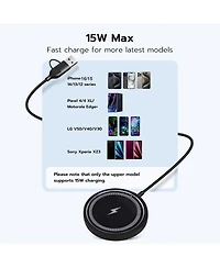 Risokeys 15W Max Fast Wireless Charging Pad, Magsafe Wireless Charger Compatible with iPhone 16/16Pro /16 Pro Max/iPhone 15/15Pro/15 Plus (black)