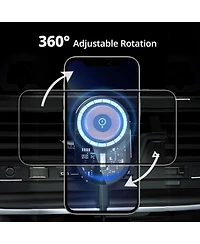 Risokeys Wireless Car Charger, 15W Fast Charging 360 Degree Led Car Charger Phone Holder Phone Holder for Apple Fast Charging