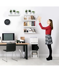 5 Pack 16 Inch Sorbus Long Floating Wall Shelves for Bedroom, Decor, Kitchen, Living Room - for Trophies, Frames, Bookshelf