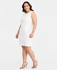 Kasper Plus Bonded Lace Sheath Midi Dress
