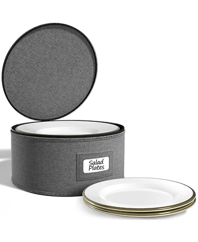 Sorbus China Storage Container – Dinnerware Organizer for Bowl Plate Storage with Lid (Holds Service for 12) with Felt Protectors – 9&#x