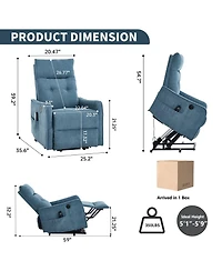 Boyel Living Chenille Power Lift Recliner Chair 155° with Massage Heat Usb for Indoor Elderly