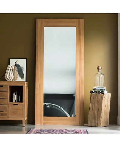 Tikamoon Solid Natural Teak Wood Mirror 200x90cm Modern Design Bathroom Living Room