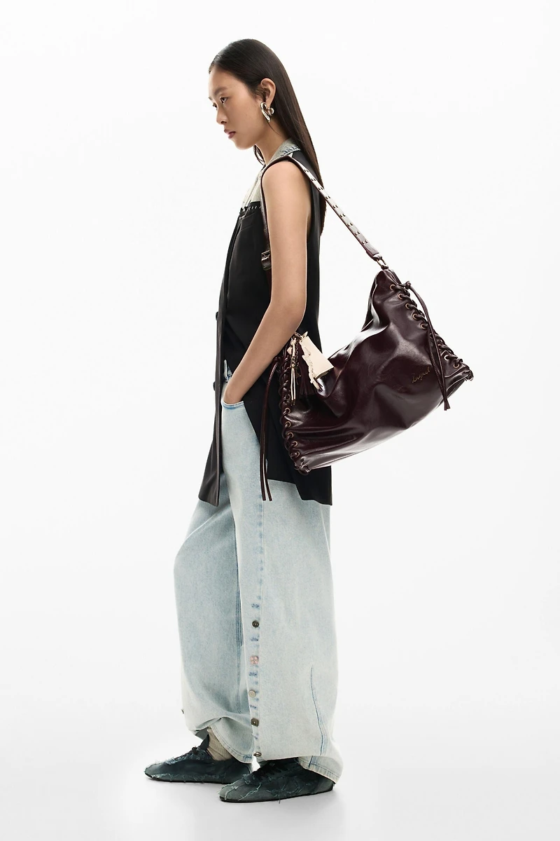 Desigual Women's Large shiny woven bag