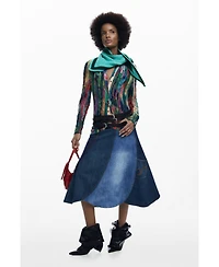 Desigual Women's Denim patch skirt