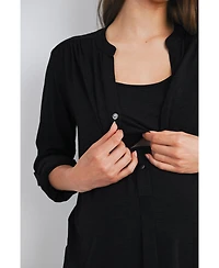 Hello Miz Maternity Henley V Neck Nursing Top