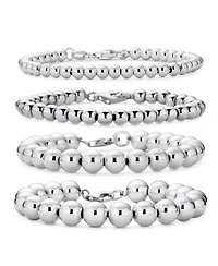 Bling Jewelry 6MM Bead Ball Strand Bracelet in .925 Sterling Silver