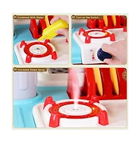 Bruce & Shark Kids Kitchen Playset with Light, Sound Spray Functions for Realistic Pretend Play