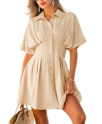 Cupshe Women's Level Up Beige Mini Beach Dress