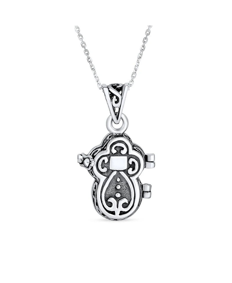 Bling Jewelry Religious Cross Prayer Box Locket Pendant Momenta Holder Sterling Silver