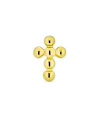 Bling Jewelry Tiny 3MM 14K Gold Religious Puff Ball Cross Cartilage 1 Stud Earring Screwback