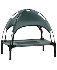 Aostirmotor Dog Bed Outdoor Dog Cot with Canopy in Grey