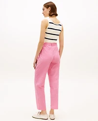 Tommy Hilfiger Women's Gingham Belted Tapered Pants