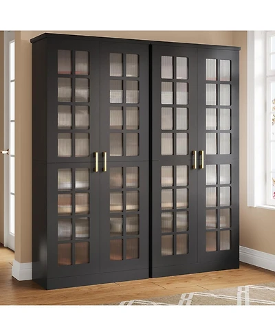 Tribesigns 71-Inch Tall Shoe Cabinet with Doors Set of 2, 8-Tier Shoe Storage Cabinet with Adjustable Shelves, Modern Shoe Organizer Shoe Rack Cabinet