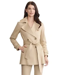 Jones New York Womens Double Breasted Trench Jacket