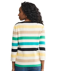 Jones New York Women's Boat Neck Stripe Top