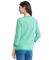 Jones New York Women's Flat Back Rib Boat Neck Top