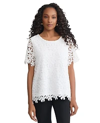 Jones New York Women's Short-Sleeve Crew Neck Top