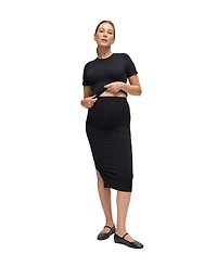 Ingrid + Isabel Maternity Seamless Rib Short Sleeve Top & Skirt Set.