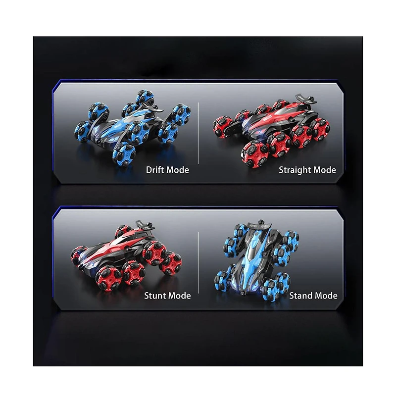 Bruce & Shark 8WD Gesture Control Rc Stunt Car with 360° Spins, Drifting, Fog Light Effects