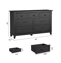 gaomon 7-Drawer Modern Dresser Bedroom Storage Cabinet, Wide Freestanding Wooden Closet Chest for Living Room, Entryway, Bedroom