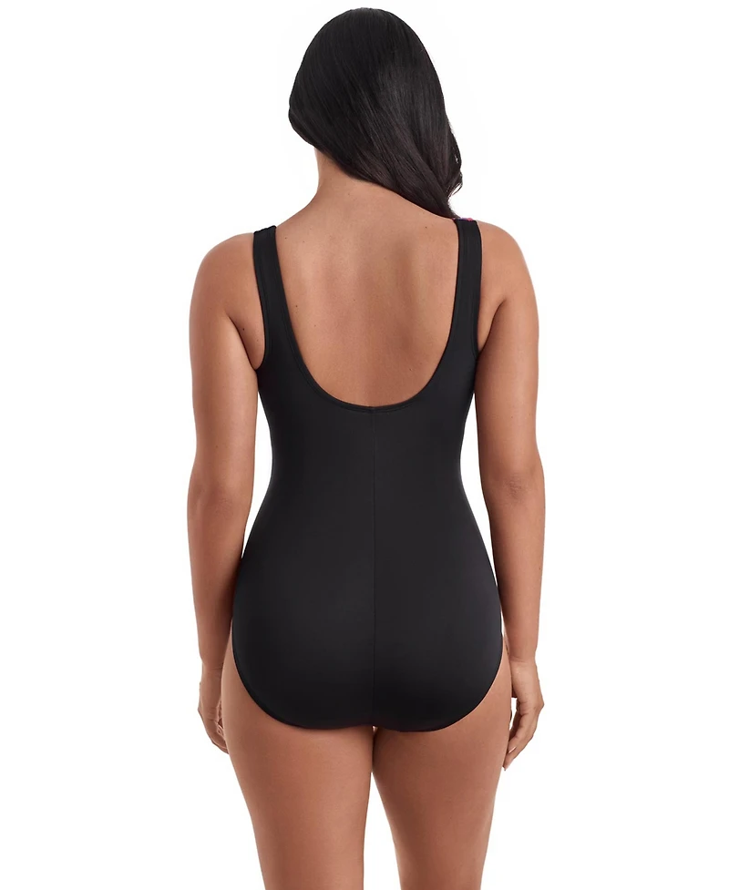 ShapeSolver Women's Scoop Neck One-Piece Swimsuit