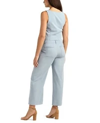 Bcx Womens Suiting Button Front Vest Cropped Pants Set
