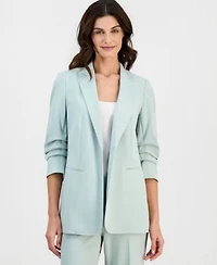 Anne Klein Womens Scrunch Sleeve Blazer High Rise Pull On Pants