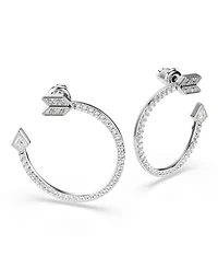 Swarovski Mixed Cuts, Arrow, White, Rhodium Plated Idyllia Hoop Earrings