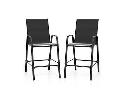 Slickblue Set of 2 Outdoor 29" Fabric Bar Stools with Armrests