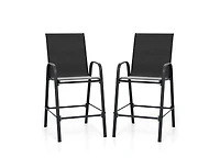 Slickblue Set of 2 Outdoor 29" Fabric Bar Stools with Armrests